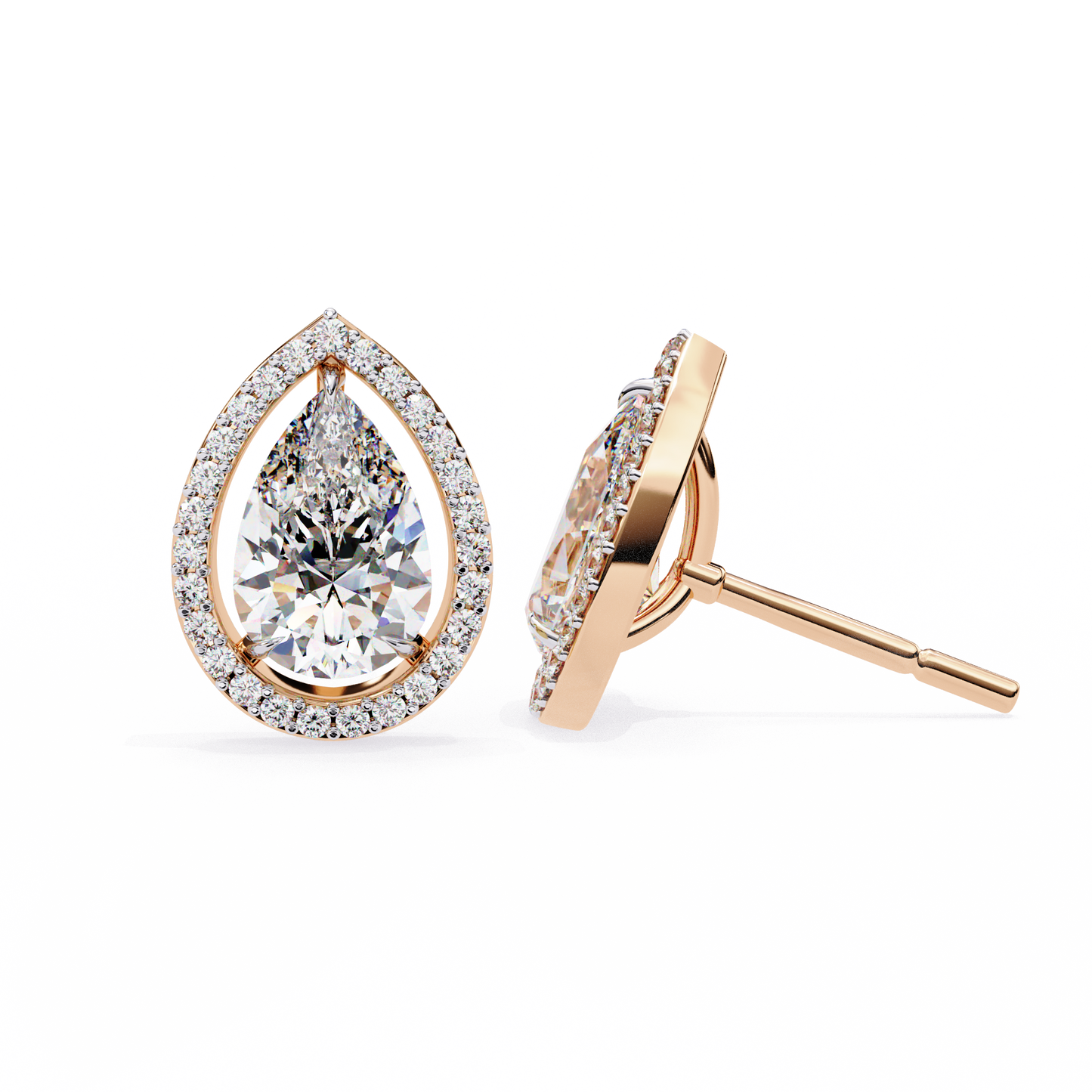 lab grown diamond | moissanite Jewellery Heavens Whisper Lab Grown & Moissanite Pear Stud Earrings by Rabbito Jewels