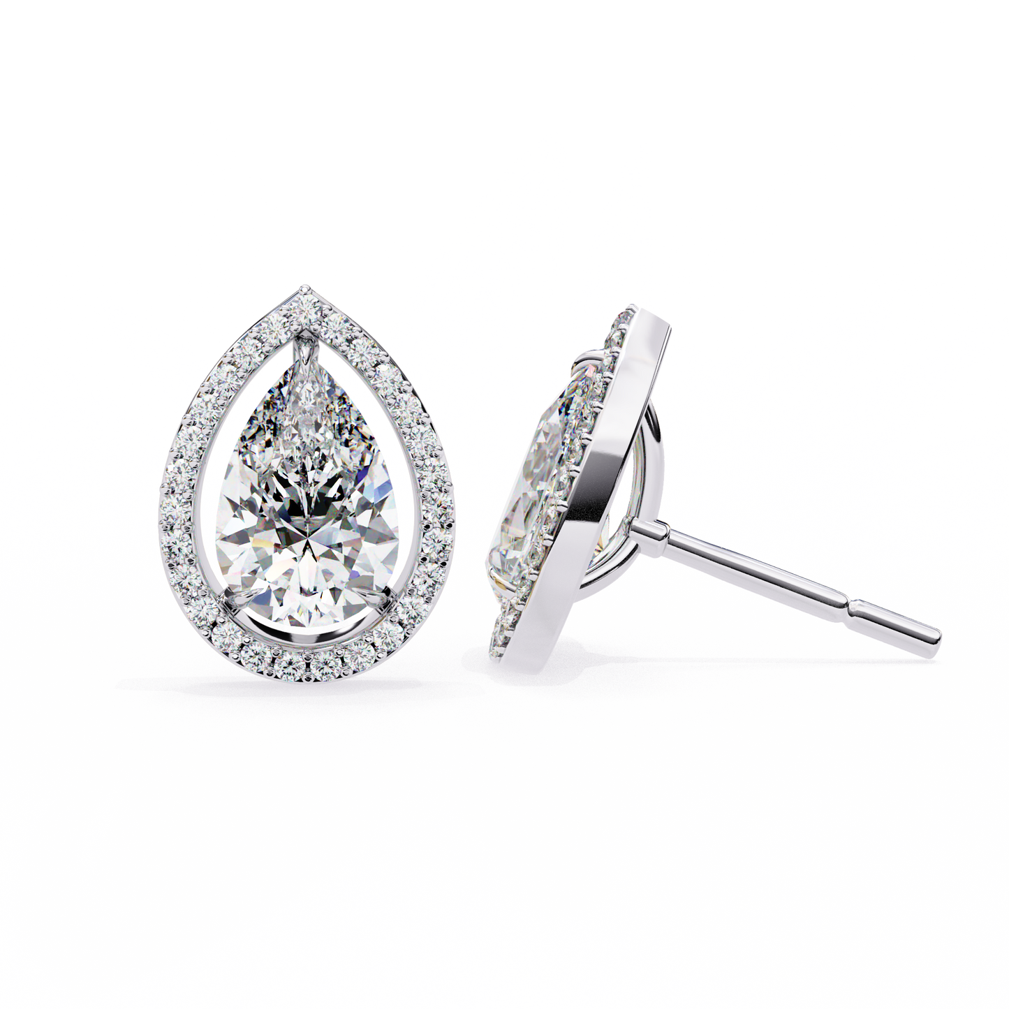 lab grown diamond | moissanite Jewellery Heavens Whisper Lab Grown & Moissanite Pear Stud Earrings by Rabbito Jewels