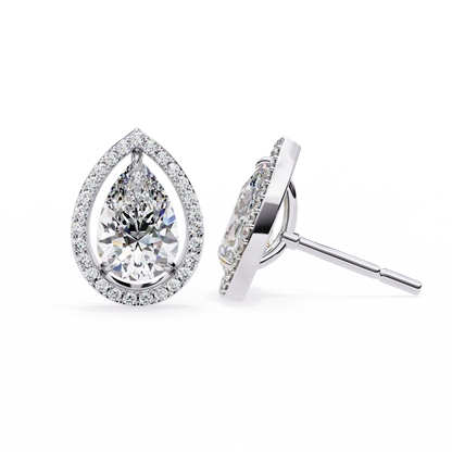lab grown diamond | moissanite Jewellery Heavens Whisper Lab Grown & Moissanite Pear Stud Earrings by Rabbito Jewels