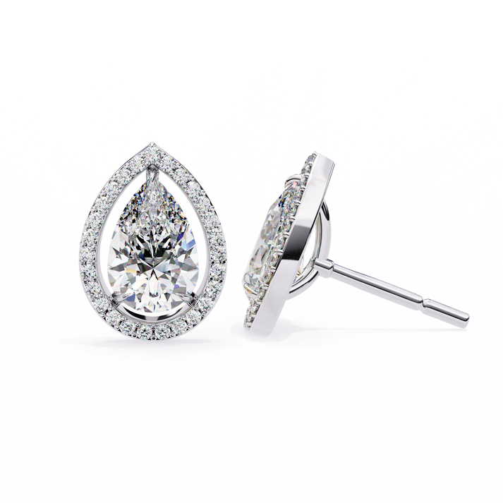 lab grown diamond | moissanite Jewellery Heavens Whisper Lab Grown & Moissanite Pear Stud Earrings by Rabbito Jewels