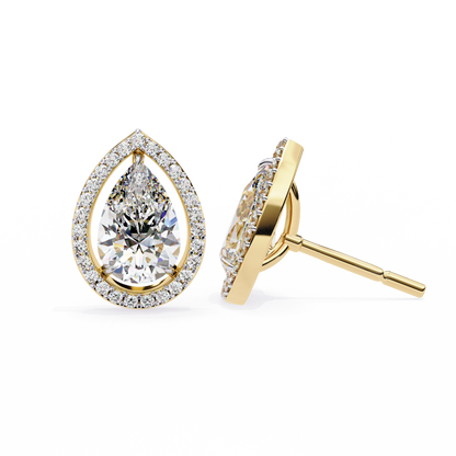 lab grown diamond | moissanite Jewellery Heavens Whisper Lab Grown & Moissanite Pear Stud Earrings by Rabbito Jewels