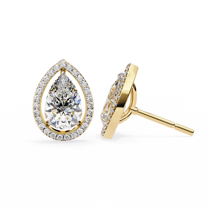 lab grown diamond | moissanite Jewellery Heavens Whisper Lab Grown & Moissanite Pear Stud Earrings by Rabbito Jewels