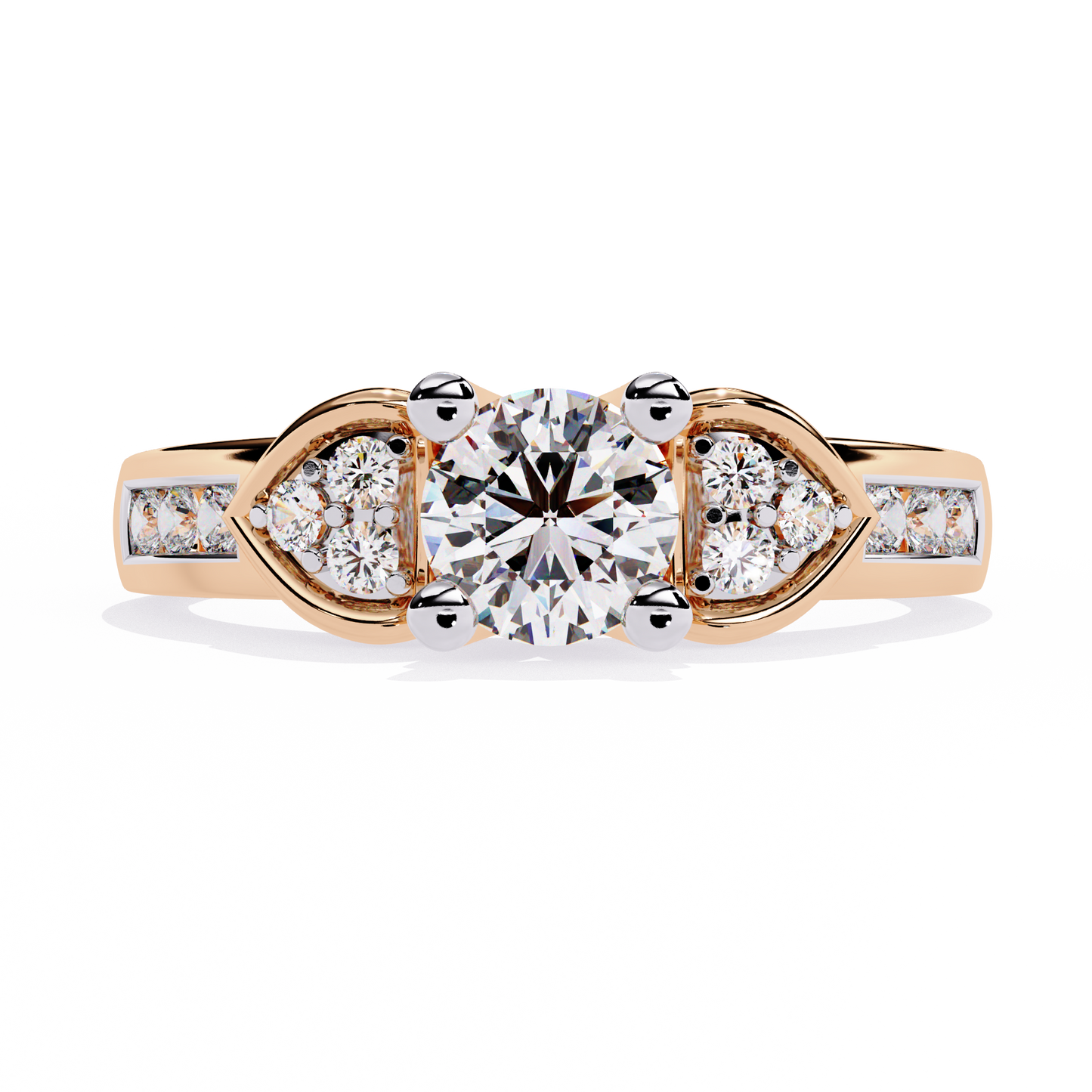 lab grown diamond | moissanite Jewellery Meraki Dual Heart Lab Grown Diamond OR Moissanite Ring Rose Gold 18K by Rabbito Jewels