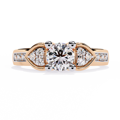 lab grown diamond | moissanite Jewellery Meraki Dual Heart Lab Grown Diamond OR Moissanite Ring Rose Gold 18K by Rabbito Jewels