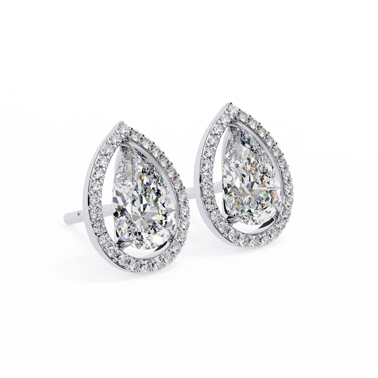 lab grown diamond | moissanite Jewellery Heavens Whisper Lab Grown & Moissanite Pear Stud Earrings by Rabbito Jewels