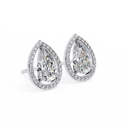 lab grown diamond | moissanite Jewellery Heavens Whisper Lab Grown & Moissanite Pear Stud Earrings by Rabbito Jewels