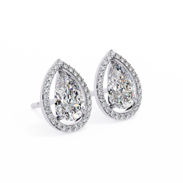 lab grown diamond | moissanite Jewellery Heavens Whisper Lab Grown & Moissanite Pear Stud Earrings by Rabbito Jewels