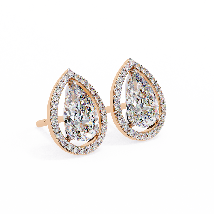 lab grown diamond | moissanite Jewellery Heavens Whisper Lab Grown & Moissanite Pear Stud Earrings by Rabbito Jewels