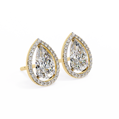 lab grown diamond | moissanite Jewellery Heavens Whisper Lab Grown & Moissanite Pear Stud Earrings by Rabbito Jewels