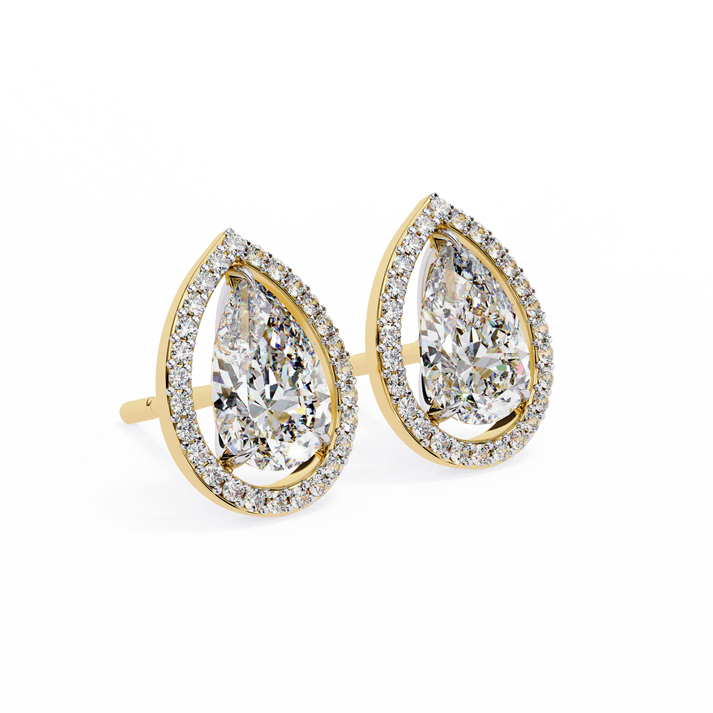 lab grown diamond | moissanite Jewellery Heavens Whisper Lab Grown & Moissanite Pear Stud Earrings by Rabbito Jewels