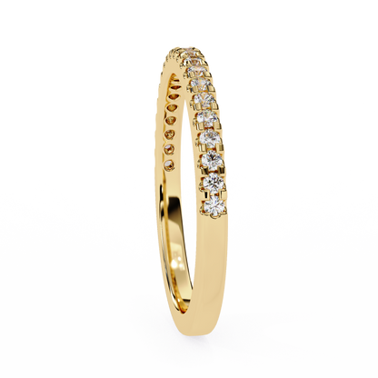 Small Diamond Half Tennis Ring lab grown diamond and moissanite diamond by Rabbito Jewels