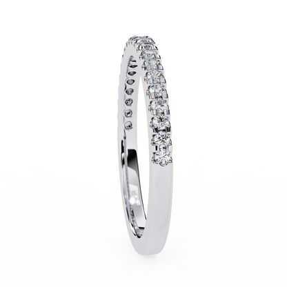 Small Diamond Half Tennis Ring lab grown diamond and moissanite diamond by Rabbito Jewels