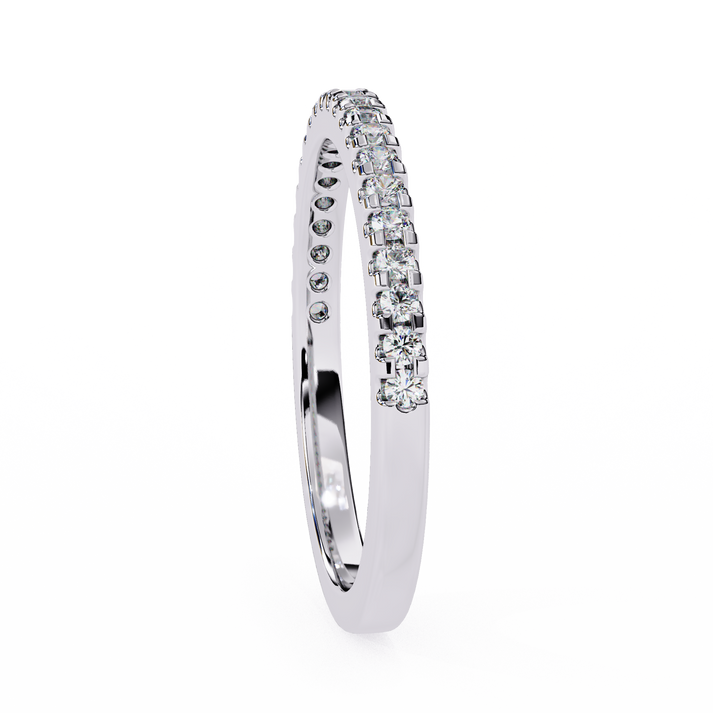 Small Diamond Half Tennis Ring lab grown diamond and moissanite diamond by Rabbito Jewels