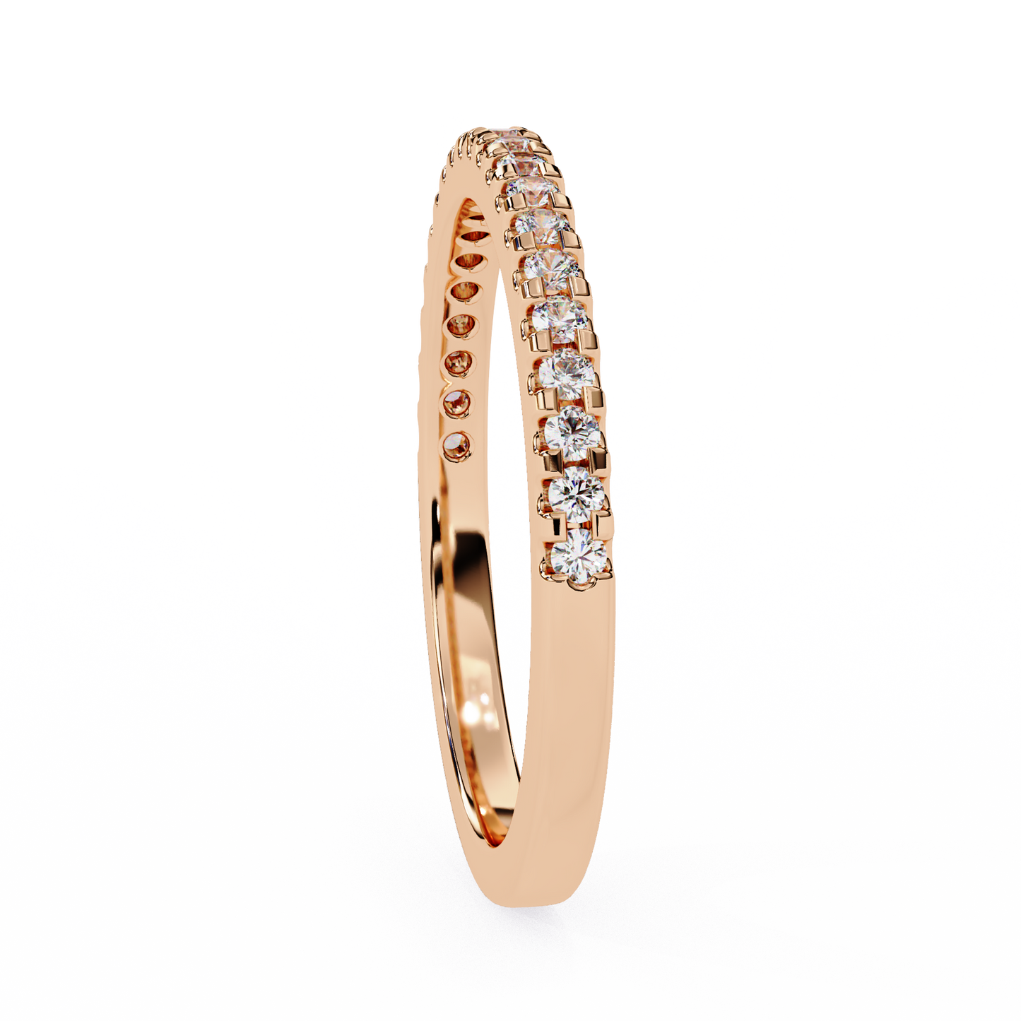 Small Diamond Half Tennis Ring lab grown diamond and moissanite diamond by Rabbito Jewels
