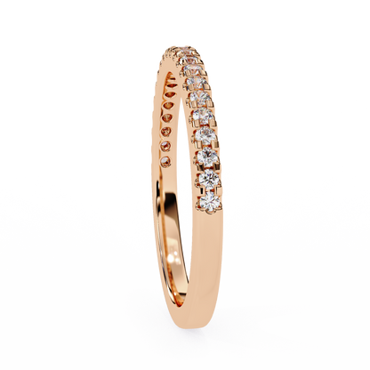 Small Diamond Half Tennis Ring lab grown diamond and moissanite diamond by Rabbito Jewels