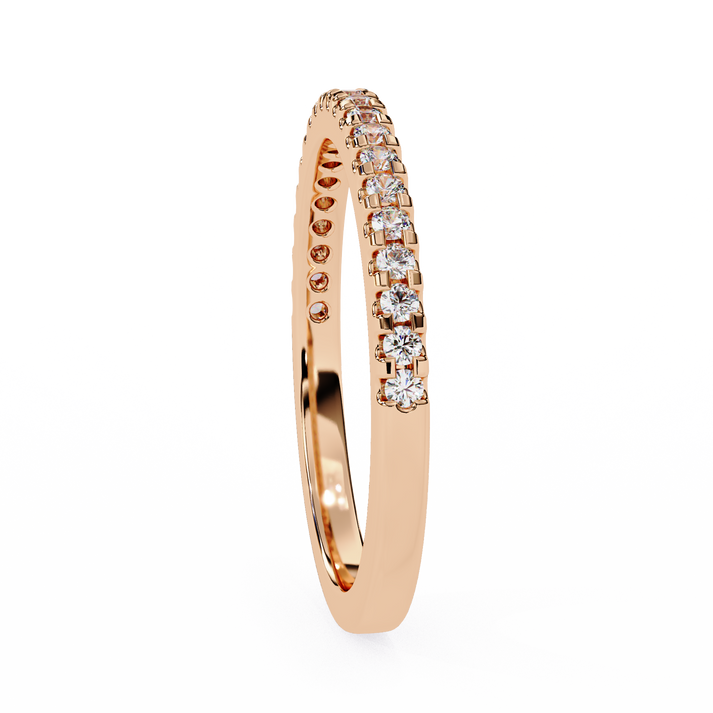Small Diamond Half Tennis Ring lab grown diamond and moissanite diamond by Rabbito Jewels