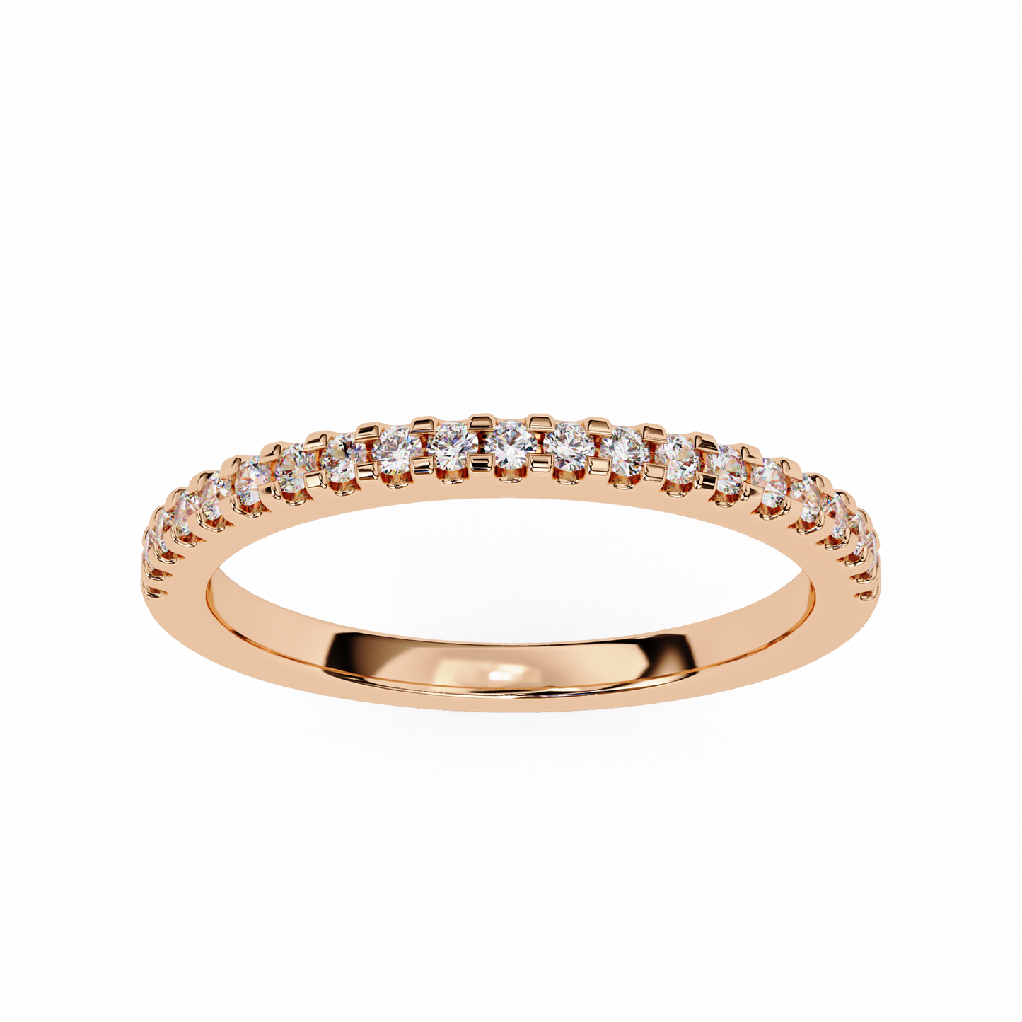 Small Diamond Half Tennis Ring lab grown diamond and moissanite diamond by Rabbito Jewels