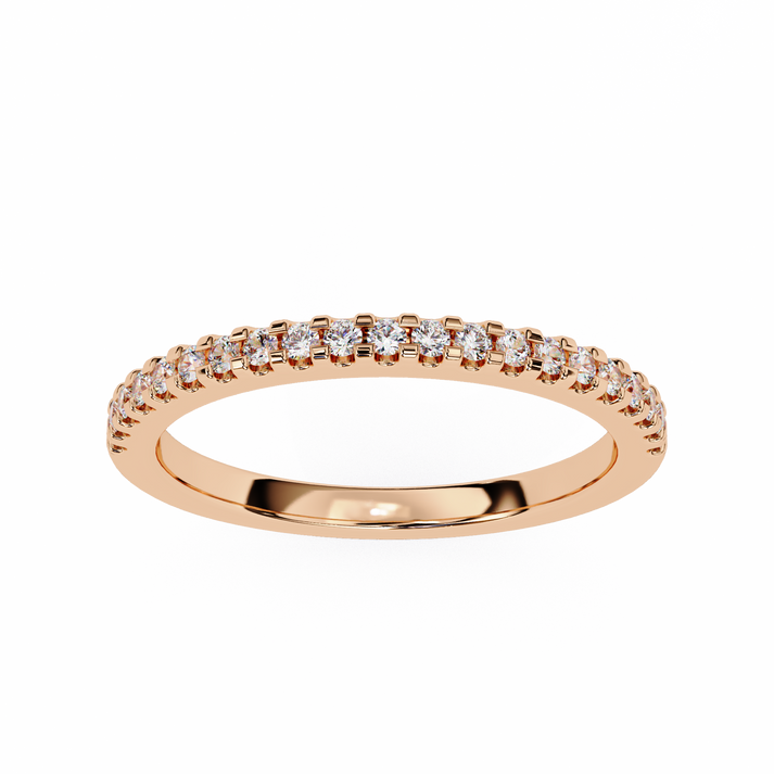 Small Diamond Half Tennis Ring lab grown diamond and moissanite diamond by Rabbito Jewels