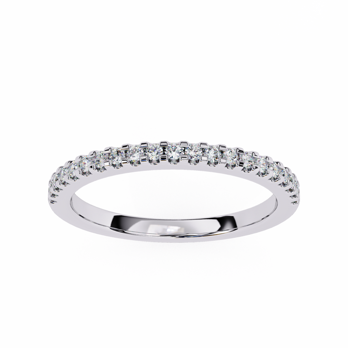 Small Diamond Half Tennis Ring lab grown diamond and moissanite diamond by Rabbito Jewels