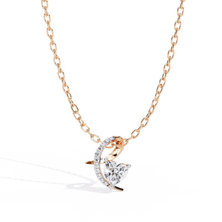 lab grown diamond | moissanite Jewellery Epic Heart Lab Grown Diamond OR Moissanite Pendant Rose Gold 18K by Rabbito Jewels