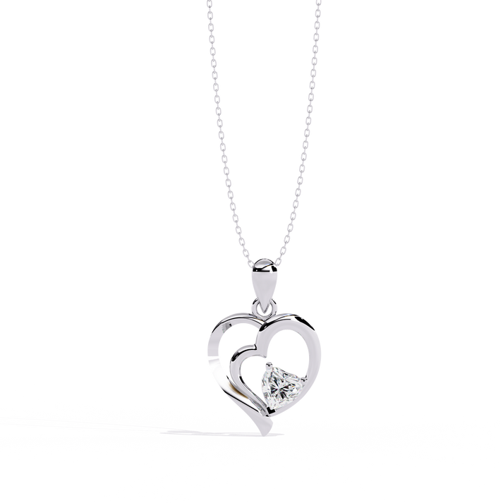 lab grown diamond | moissanite Jewellery Cubic Heart Lab Grown Diamond OR Moissanite Pendant White Gold 14K by Rabbito Jewels