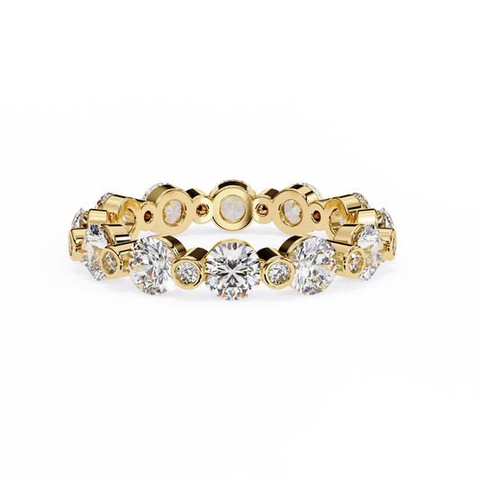 Biliza Diamond Ring Yellow Gold 18K lab grown diamond and moissanite diamond by Rabbito Jewels
