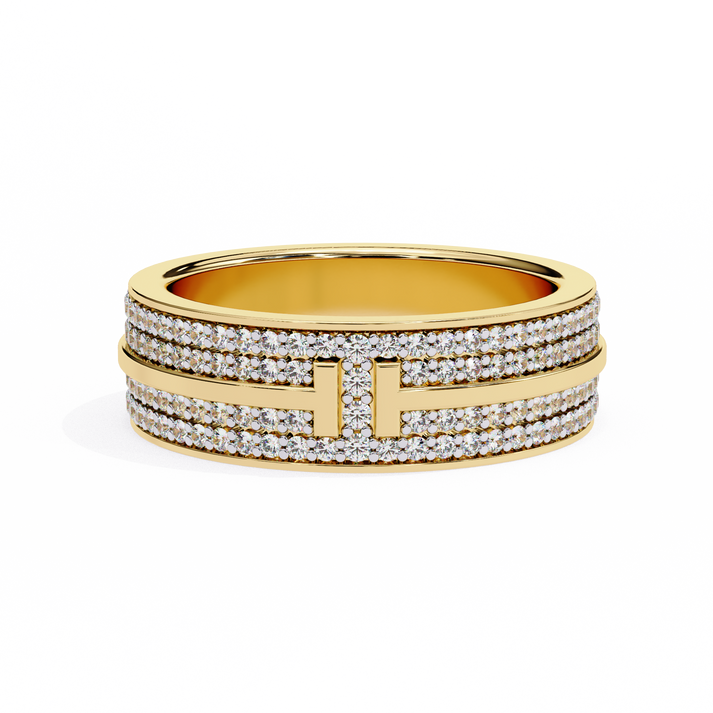 lab grown diamond | moissanite Jewellery Titanic Tiffany Lab Grown Diamond OR Moissanite Ring Yellow Gold 14K by Rabbito Jewels
