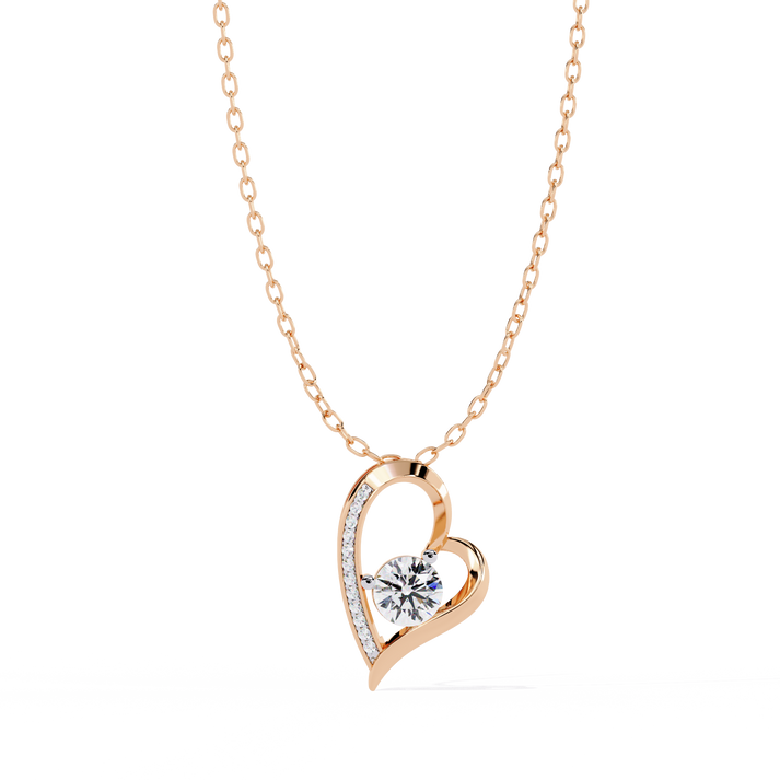 lab grown diamond | moissanite Jewellery Balloon Heart Lab Grown Diamond OR Moissanite Pendant Rose Gold 18K by Rabbito Jewels