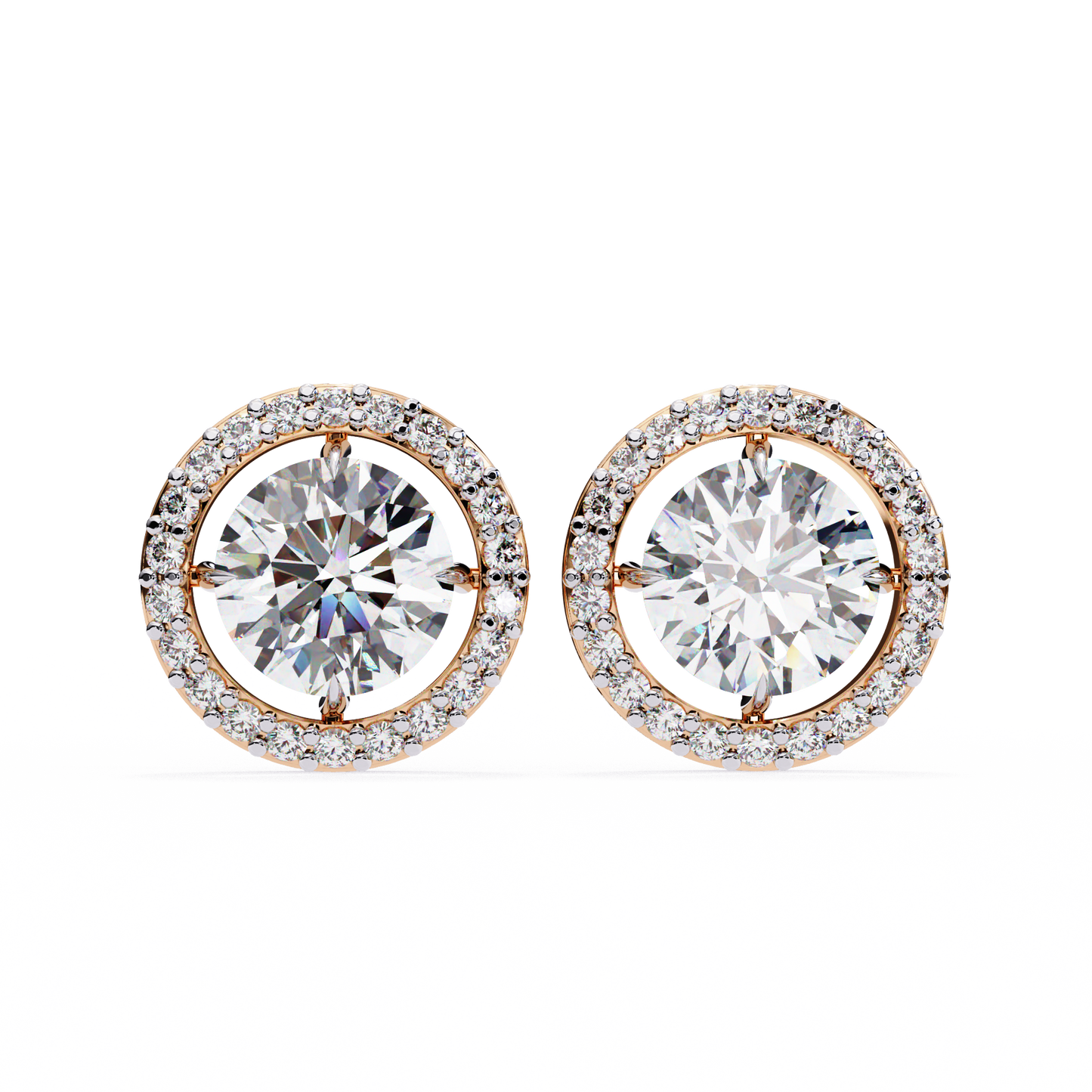 lab grown diamond | moissanite Jewellery Secret Glishi 0.40ct Lab Grown OR Moissanite Stud Earrings Rose Gold 14K by Rabbito Jewels