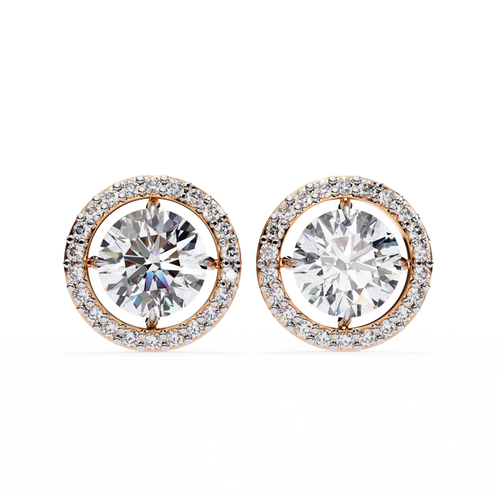 lab grown diamond | moissanite Jewellery Secret Glishi 0.40ct Lab Grown OR Moissanite Stud Earrings Rose Gold 14K by Rabbito Jewels