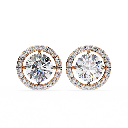 lab grown diamond | moissanite Jewellery Secret Glishi 0.40ct Lab Grown OR Moissanite Stud Earrings Rose Gold 18K by Rabbito Jewels