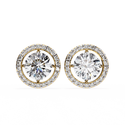 lab grown diamond | moissanite Jewellery Secret Glishi 0.40ct Lab Grown OR Moissanite Stud Earrings Yellow Gold 18K by Rabbito Jewels