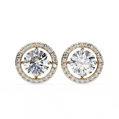 lab grown diamond | moissanite Jewellery Secret Glishi 0.40ct Lab Grown OR Moissanite Stud Earrings Yellow Gold 14K by Rabbito Jewels
