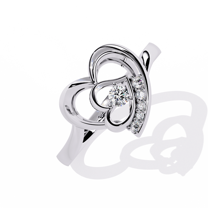 lab grown diamond | moissanite Jewellery Lovers Heart Lab Grown Diamond OR Moissanite Ring by Rabbito Jewels