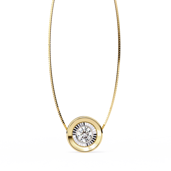 lab grown diamond | moissanite Jewellery Bezel Lab Grown Diamond OR Moissanite Pendant Yellow Gold 14K by Rabbito Jewels
