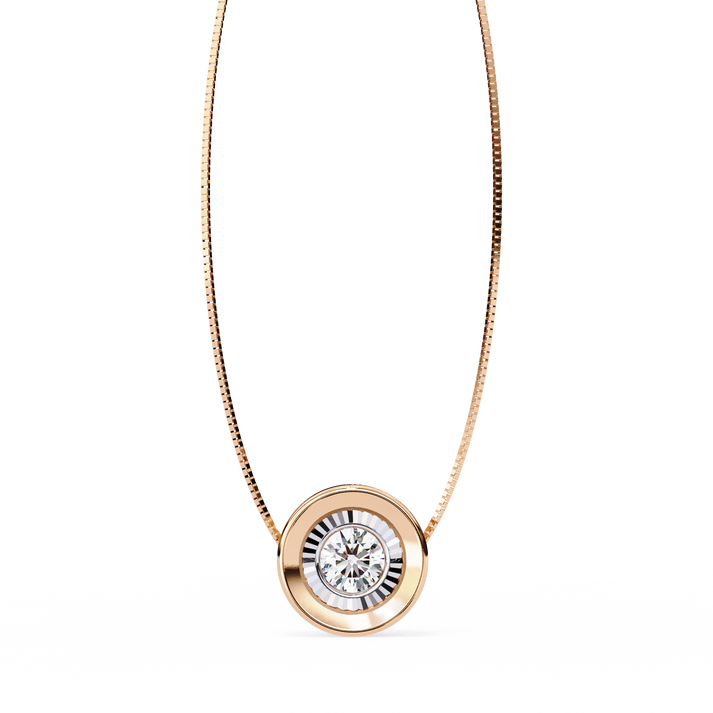 lab grown diamond | moissanite Jewellery Bezel Lab Grown Diamond OR Moissanite Pendant Rose Gold 14K by Rabbito Jewels