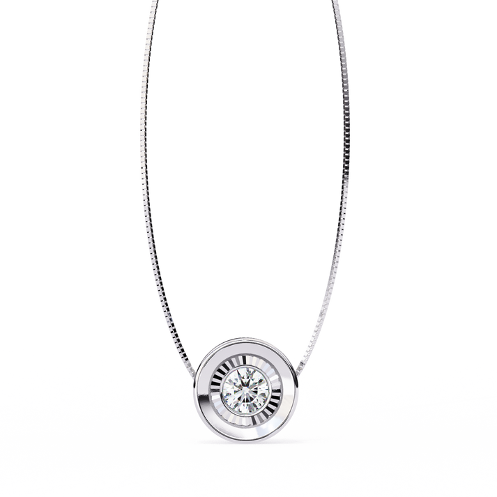 lab grown diamond | moissanite Jewellery Bezel Lab Grown Diamond OR Moissanite Pendant Silver by Rabbito Jewels