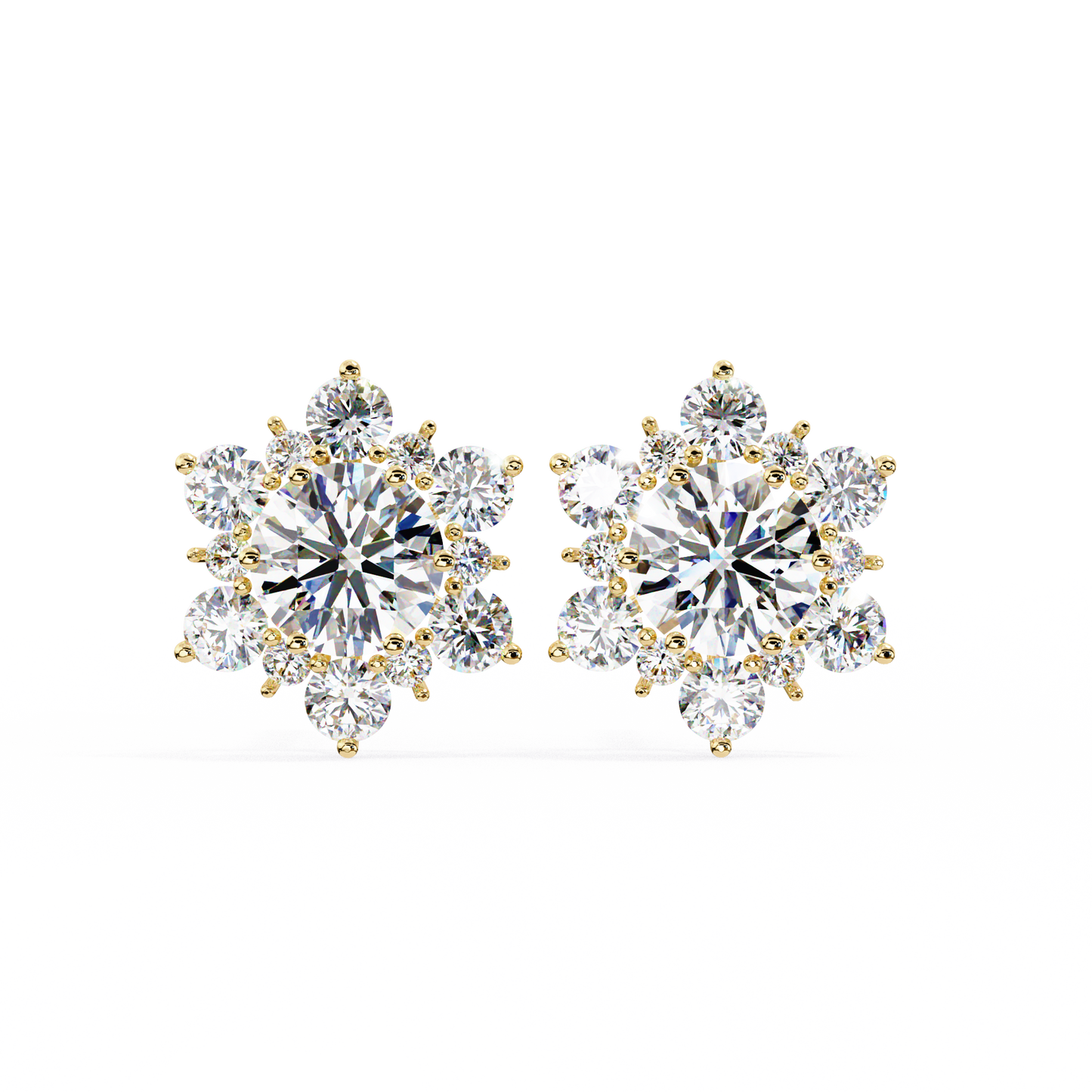 lab grown diamond | moissanite Jewellery Fairytale Shine Lab Grown Diamond OR Moissanite Earrings Yellow Gold 14K by Rabbito Jewels