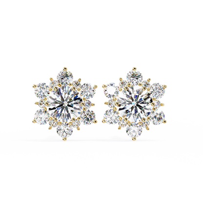 lab grown diamond | moissanite Jewellery Fairytale Shine Lab Grown Diamond OR Moissanite Earrings Yellow Gold 14K by Rabbito Jewels
