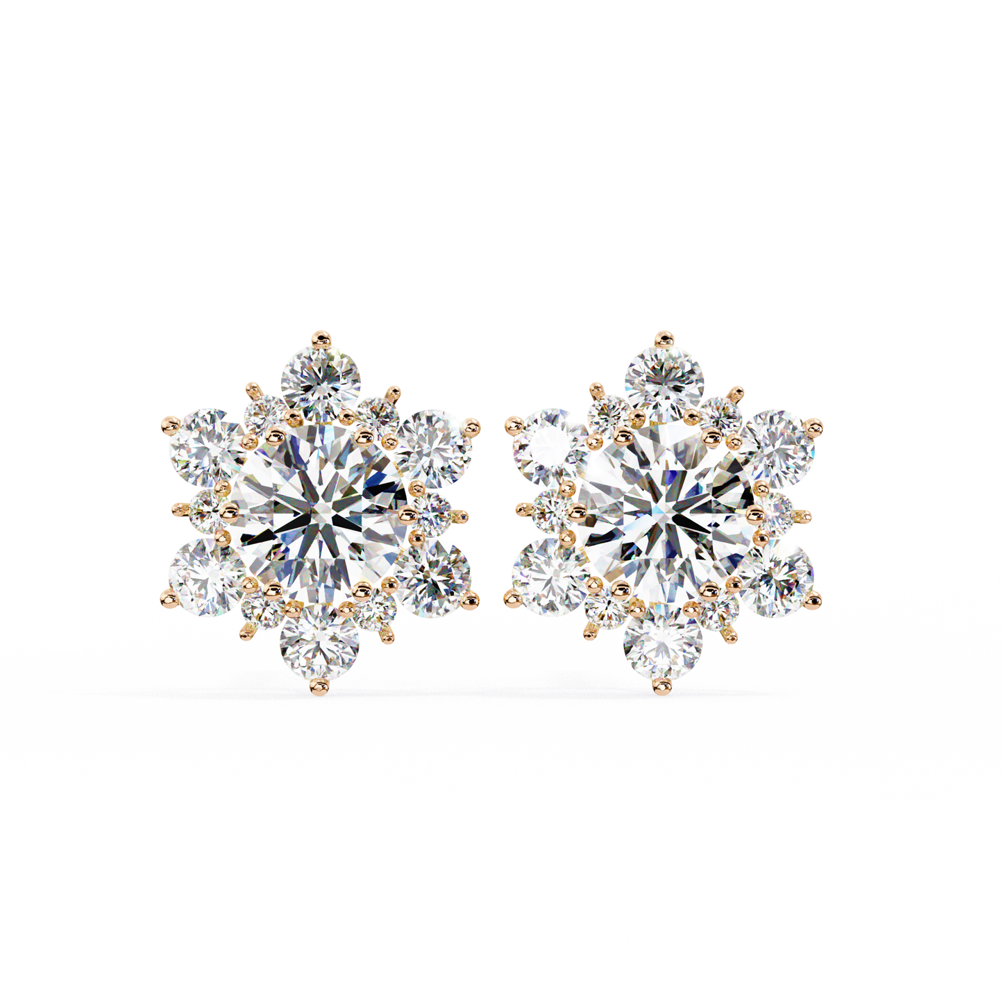 lab grown diamond | moissanite Jewellery Fairytale Shine Lab Grown Diamond OR Moissanite Earrings Rose Gold 18K by Rabbito Jewels