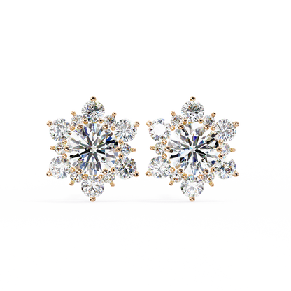 lab grown diamond | moissanite Jewellery Fairytale Shine Lab Grown Diamond OR Moissanite Earrings Rose Gold 18K by Rabbito Jewels