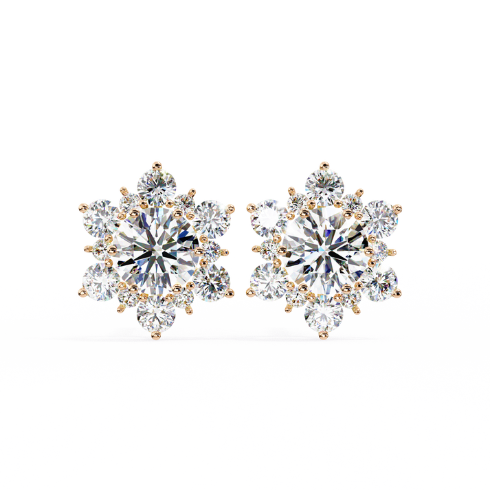 lab grown diamond | moissanite Jewellery Fairytale Shine Lab Grown Diamond OR Moissanite Earrings Rose Gold 14K by Rabbito Jewels