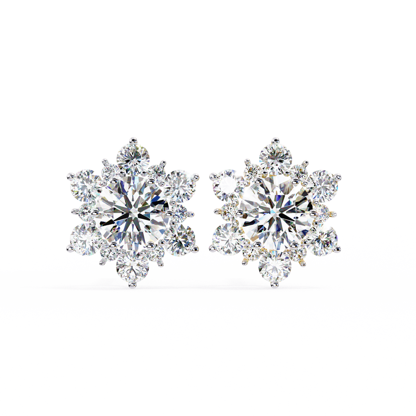 lab grown diamond | moissanite Jewellery Fairytale Shine Lab Grown Diamond OR Moissanite Earrings White Gold 14K by Rabbito Jewels