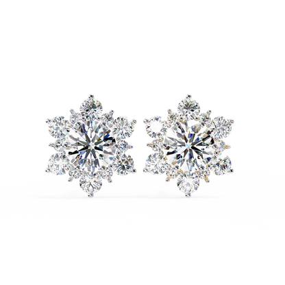 lab grown diamond | moissanite Jewellery Fairytale Shine Lab Grown Diamond OR Moissanite Earrings White Gold 14K by Rabbito Jewels