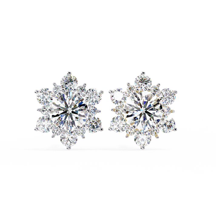 lab grown diamond | moissanite Jewellery Fairytale Shine Lab Grown Diamond OR Moissanite Earrings White Gold 18K by Rabbito Jewels