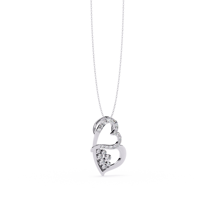 lab grown diamond | moissanite Jewellery Slanting Lab Grown Diamond OR Moissanite Pendant White Gold 18K by Rabbito Jewels