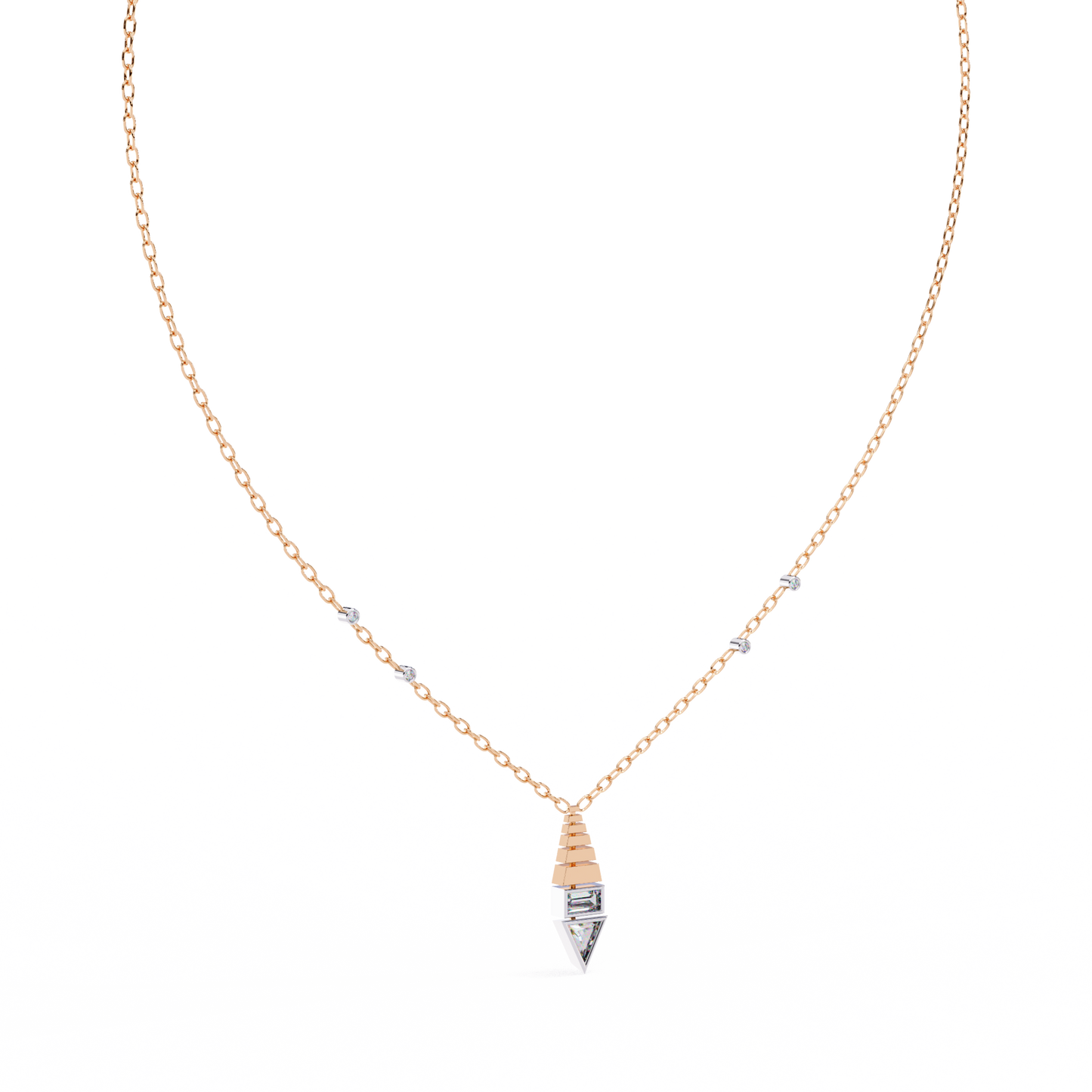 lab grown diamond | moissanite Jewellery Genevieve Lab Grown Diamond OR Moissanite Pendant Rose Gold 14K by Rabbito Jewels