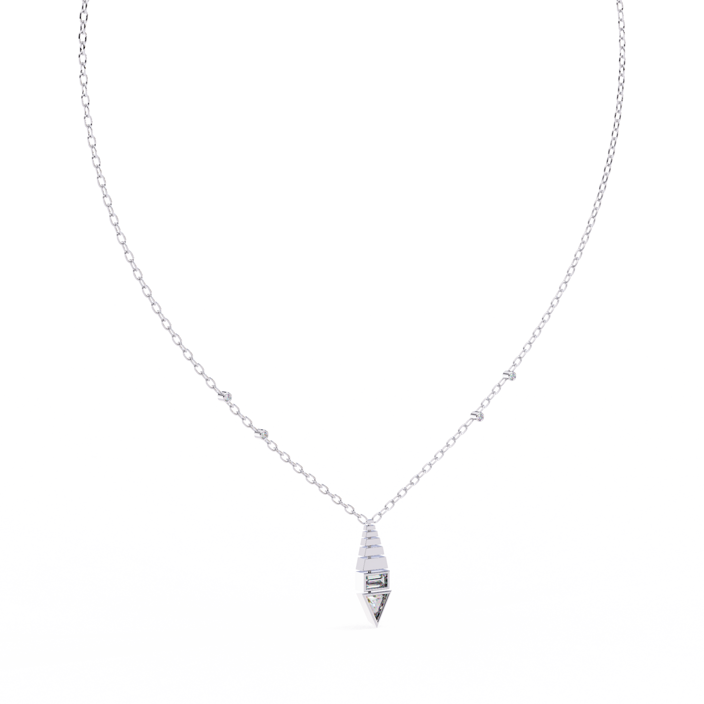 lab grown diamond | moissanite Jewellery Genevieve Lab Grown Diamond OR Moissanite Pendant White Gold 14K by Rabbito Jewels