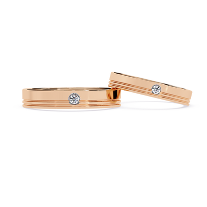 lab grown diamond | moissanite Jewellery The Kayon Couple Lab Grown Diamond OR Moissanite Rings Rose Gold 18K by Rabbito Jewels