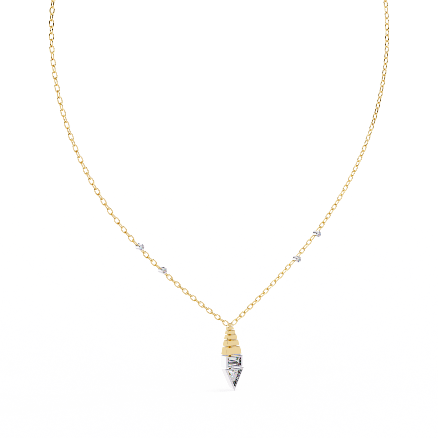 lab grown diamond | moissanite Jewellery Genevieve Lab Grown Diamond OR Moissanite Pendant Yellow Gold 18K by Rabbito Jewels